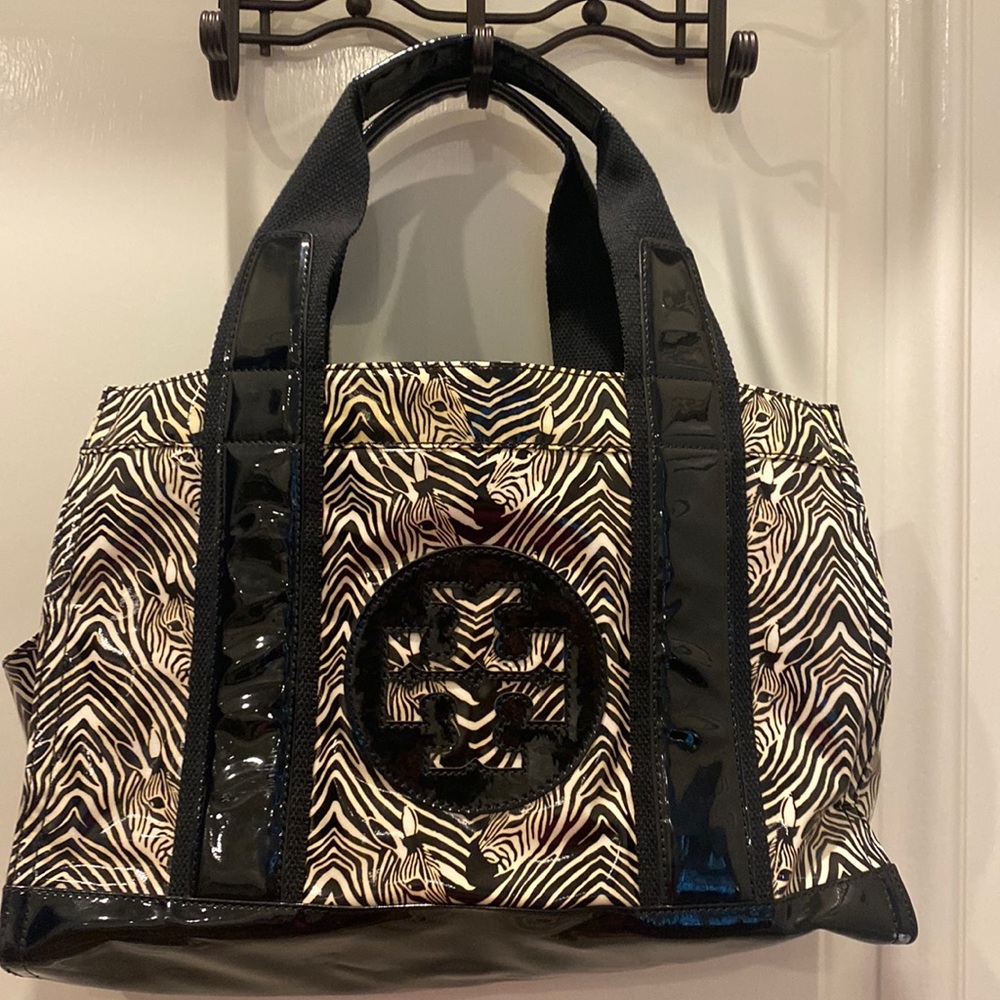 Tory Burch Black and White Zebra Tote
